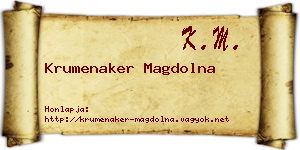 Krumenaker Magdolna névjegykártya